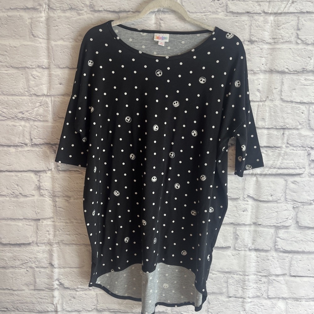 Lularoe Disney Nightmare Before Christmas Jack Skellington Faces & Polka Dot Top - Picture 8 of 14